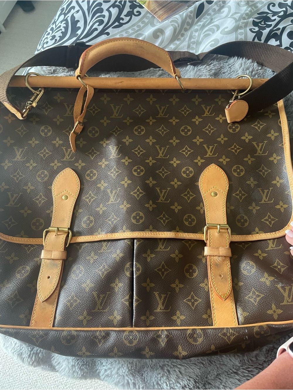 Louis Vuitton Monogram Travel Satchel in Brown and Tan